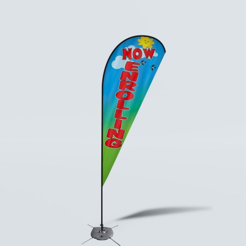 Sinonarui Now Enrolling Low Price Hot Selling Custom Pattern Beach Flags Teardrop Flags