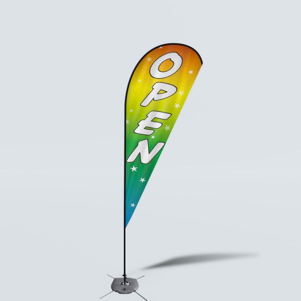 Sinonarui Open Low Price Hot Selling Custom Pattern Beach Flags Teardrop Flags