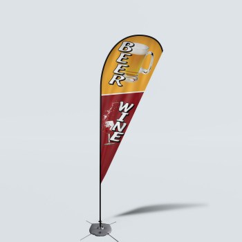 Sinonarui Beer Wine Low Price Hot Selling Custom Pattern Beach Flags Teardrop Flags