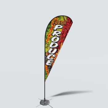 Sinonarui Fresh Produce Low Price Hot Selling Custom Pattern Beach Flags Teardrop Flags