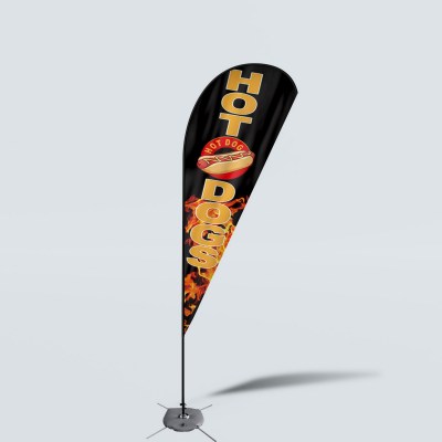 Sinonarui Hot Dogs Low Price Hot Selling Custom Pattern Beach Flags Teardrop Flags