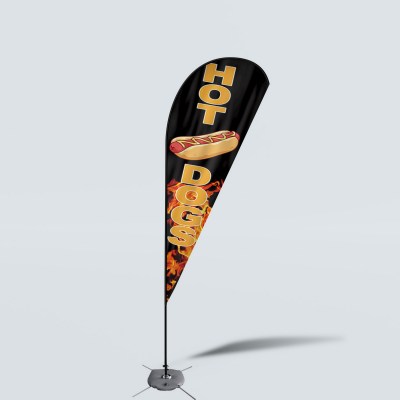 Sinonarui Hot Dogs Low Price Hot Selling Custom Pattern Beach Flags Teardrop Flags