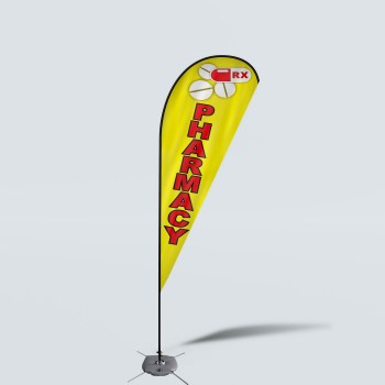 Sinonarui Pharmacy Low Price Hot Selling Custom Pattern Beach Flags Teardrop Flags