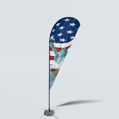 Sinonarui America Eagle Flag Low Price Hot Selling Custom Pattern Beach Flags Teardrop Flags