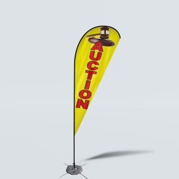 Sinonarui Auction Low Price Hot Selling Custom Pattern Beach Flags Teardrop Flags