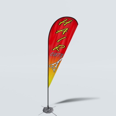 Sinonarui Hair Cuts Low Price Hot Selling Custom Pattern Beach Flags Teardrop Flags