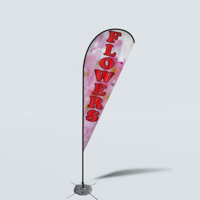 Sinonarui Flowers Low Price Hot Selling Custom Pattern Beach Flags Teardrop Flags