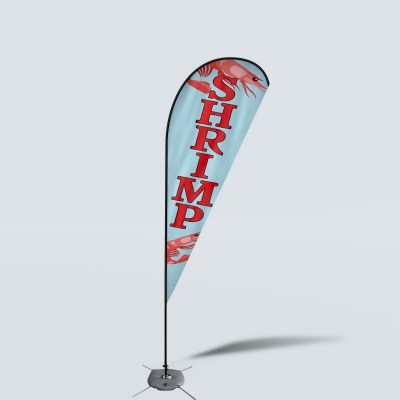 Sinonarui Shrimp Low Price Hot Selling Custom Pattern Beach Flags Teardrop Flags
