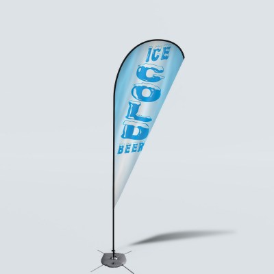 Sinonarui Ice Cold Beer Low Price Hot Selling Custom Pattern Beach Flags Teardrop Flags