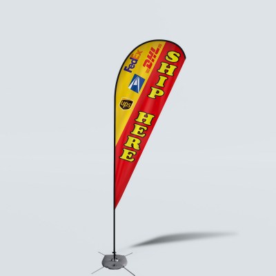 Sinonarui Ship Here Low Price Hot Selling Custom Pattern Beach Flags Teardrop Flags