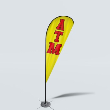 Sinonarui ATM Low Price Hot Selling Custom Pattern Beach Flags Teardrop Flags