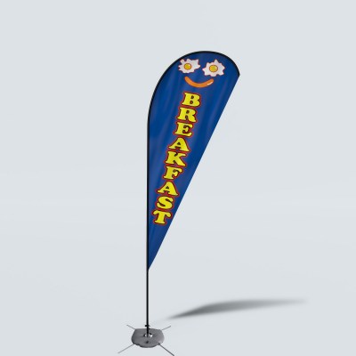 Sinonarui Breakfast Low Price Hot Selling Custom Pattern Beach Flags Teardrop Flags