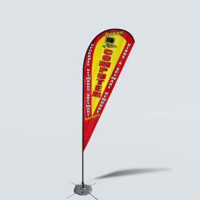 Sinonarui Repair Computer Service Low Price Hot Selling Custom Pattern Beach Flags Teardrop Flags