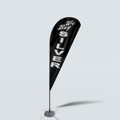 Sinonarui We Buy Silver Low Price Hot Selling Custom Pattern Beach Flags Teardrop Flags