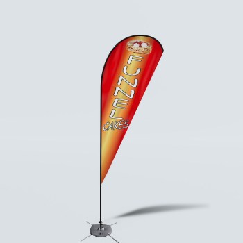 Sinonarui Funnel Cakes Low Price Hot Selling Custom Pattern Beach Flags Teardrop Flags