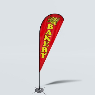 Sinonarui Bakery Low Price Hot Selling Custom Pattern Beach Flags Teardrop Flags