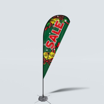 Sinonarui Christmas Sale Low Price Hot Selling Custom Pattern Beach Flags Teardrop Flags