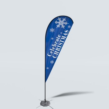 Sinonarui Celebrate Christmas Low Price Hot Selling Custom Pattern Beach Flags Teardrop Flags