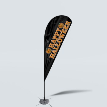 Sinonarui Happy Halloween Low Price Hot Selling Custom Pattern Beach Flags Teardrop Flags
