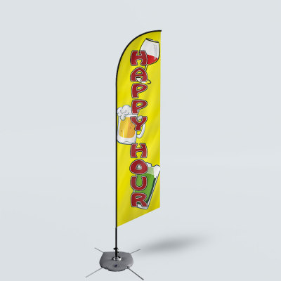 Sinonarui Happy Hour Low Price Hot Selling Custom Pattern Beach Flags Feather Flags
