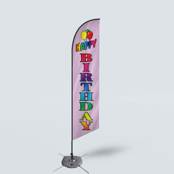 Sinonarui Happy Birthday Low Price Hot Selling Custom Pattern Beach Flags Feather Flags