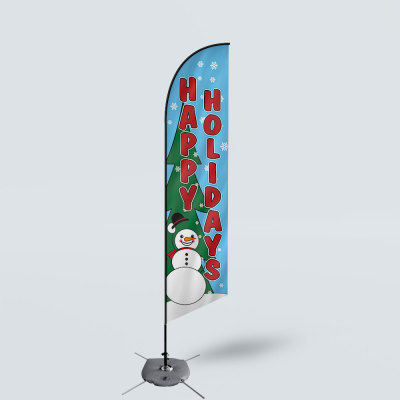 Sinonarui Happy Holidays Sale Low Price Hot Selling Custom Pattern Beach Flags Feather Flags