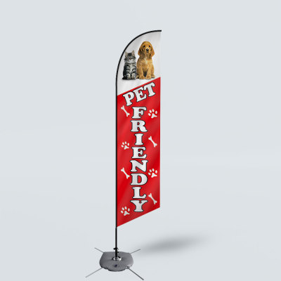 Sinonarui Pet Friendly Low Price Hot Selling Custom Pattern Beach Flags Feather Flags