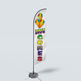 Sinonarui Snow Cones Low Price Hot Selling Custom Pattern Beach Flags Feather Flags