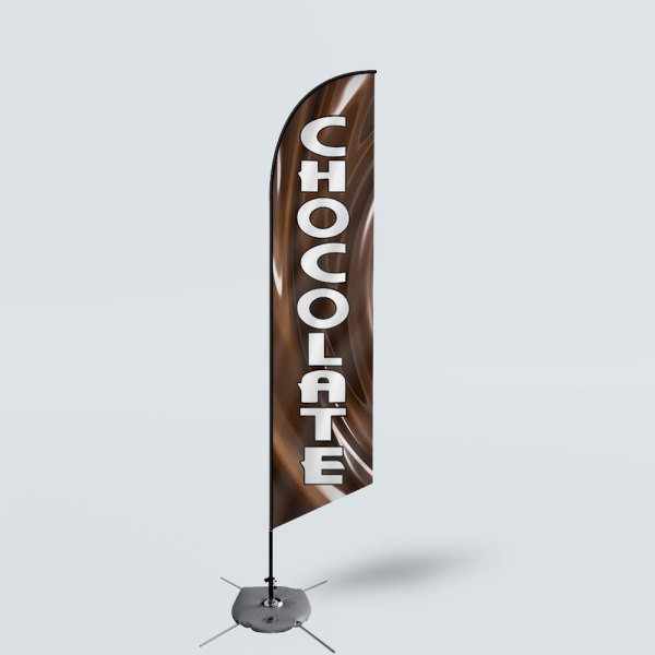 Sinonarui Chocolate Low Price Hot Selling Custom Pattern Beach Flags Feather Flags
