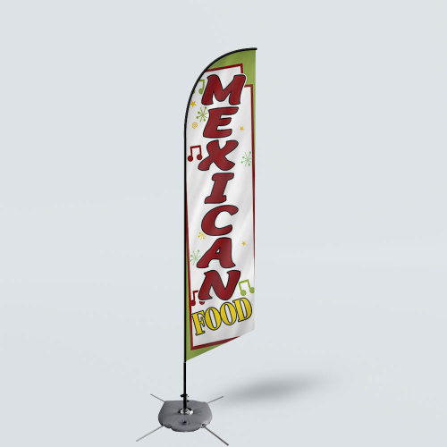 Sinonarui Mexican Food Low Price Hot Selling Custom Pattern Beach Flags Feather Flags