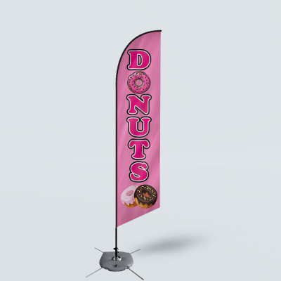 Sinonarui Donuts Low Price Hot Selling Custom Pattern Beach Flags Feather Flags