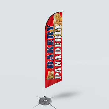 Sinonarui Bakery Panadería Low Price Hot Selling Custom Pattern Beach Flags Feather Flags