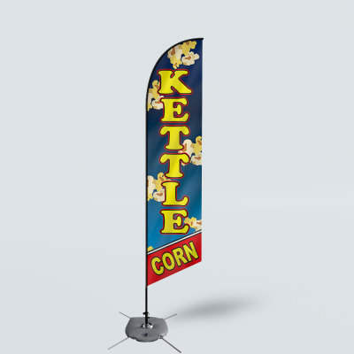 Sinonarui Kettle Corn Low Price Hot Selling Custom Pattern Beach Flags Feather Flags