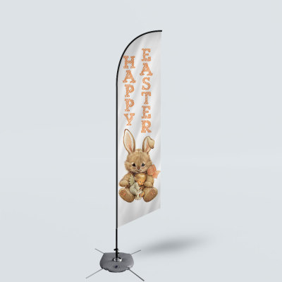Sinonarui Happy Easter Low Price Hot Selling Custom Pattern Beach Flags Feather Flags