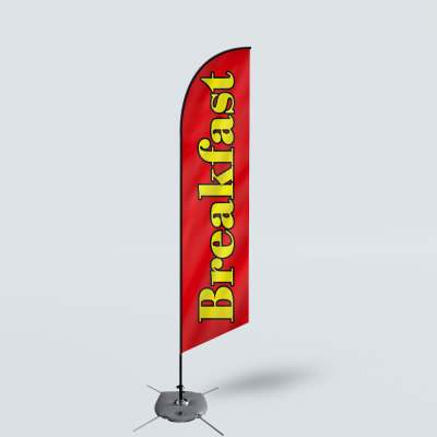 Sinonarui Breakfast Low Price Hot Selling Custom Pattern Beach Flags Feather Flags