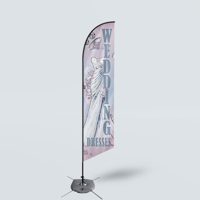 Sinonarui Wedding Dresses Low Price Hot Selling Custom Pattern Beach Flags Feather Flags