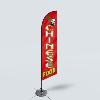 Sinonarui Chinese Food Low Price Hot Selling Custom Pattern Beach Flags Feather Flags