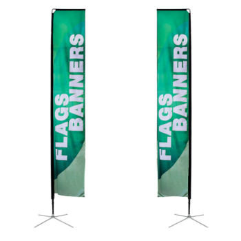 Custom large size beach flag banner feather rectangular flag
