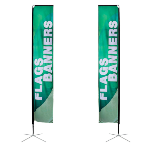 Cheap Custom Double Printing Advertising Feather Rectangular Flags