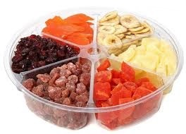 Tray with dried fruit