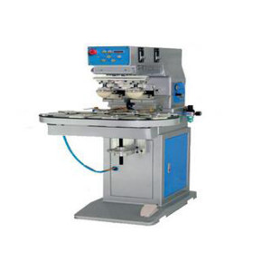 Two-color pad printing machine with conveyor