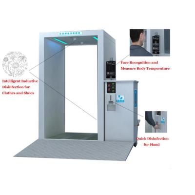 Automatic temperature measurement and disinfection channel
