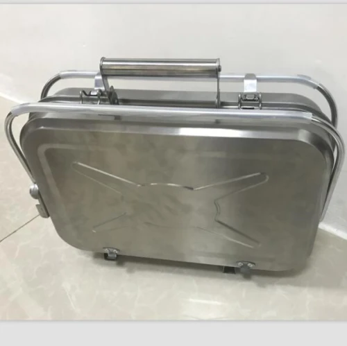 Double cooking area Tool case folding bbq grill of the notebook shape