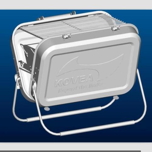 Double cooking area Tool case folding bbq grill of the notebook shape
