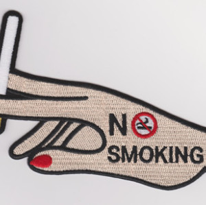 Custom-made large-size embroidered badge patch smoker / no-smoking souvenir badge