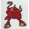 Custom animal logo 100% machine embroidered patch / garment patch / Red Bull
