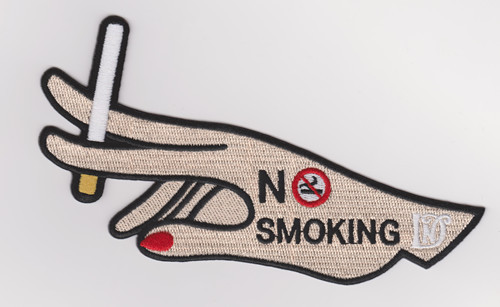 Custom-made large-size embroidered badge patch smoker / no-smoking souvenir badge