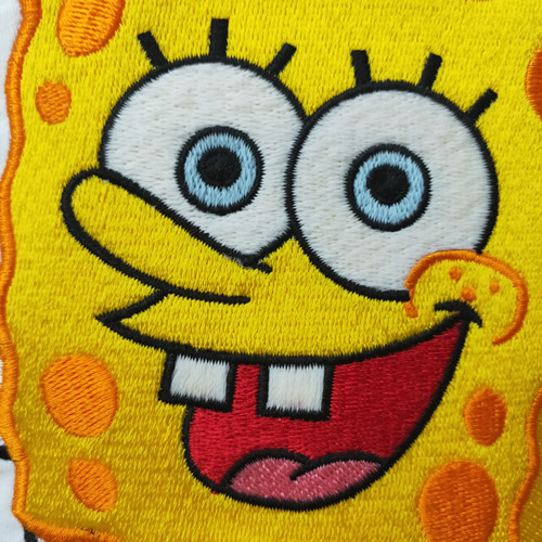 Custom high quality embroidered badge with smile  embroidered patch baby sponge / Garment Patch