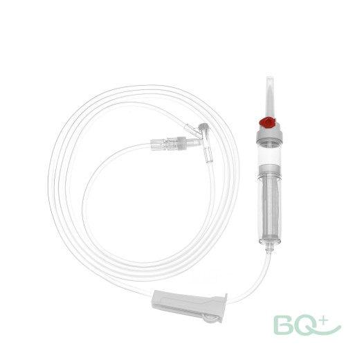 Blood transfusion set with long chamber