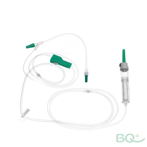 Blood transfusion set with long chamber